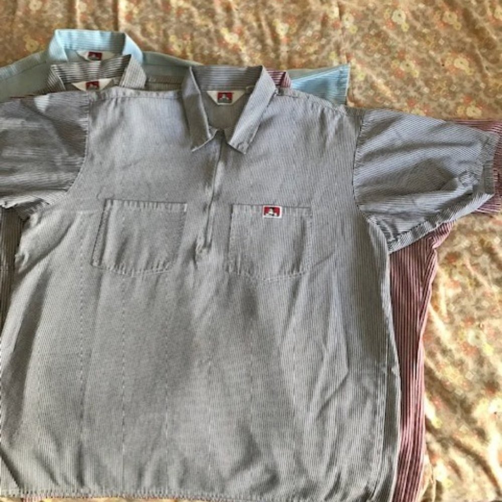 4 Vintage Ben Davis 1/2 zipper XL work shirts short sleeve all for one money